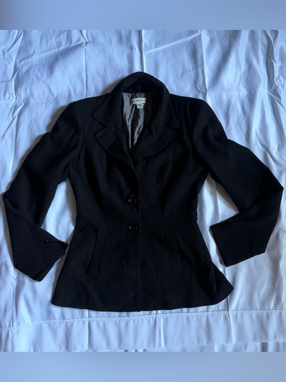 Vintage 90s BEBE Black Fitted Blazer – Made in USA – Size 6 office Siren